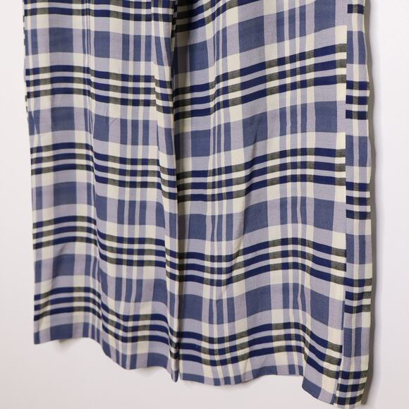 BAUM UND PFERDGARTEN Nue Plaid Crop Pants Silk Blend Blue White Women's 36/S - Picture 9 of 13